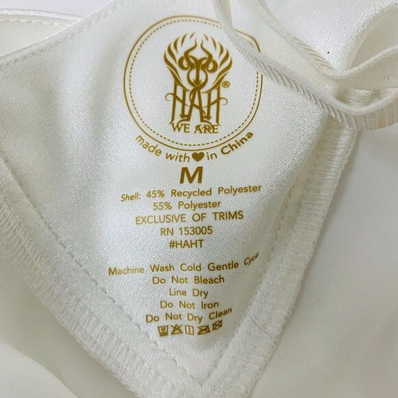 HAH Revolve Give A Midi Slip Sheen Satin Dress Medium Blanc White $198 - Picture 7 of 9